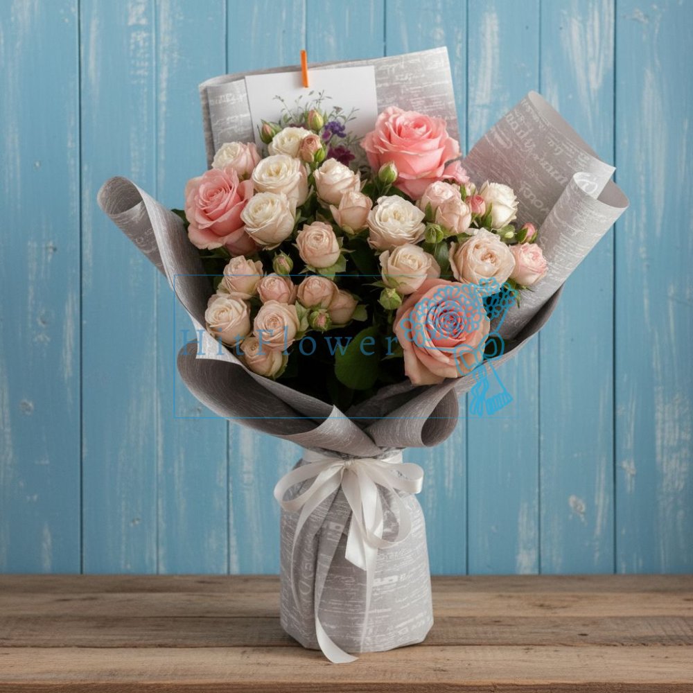 Букет роз Нежные розовые розы